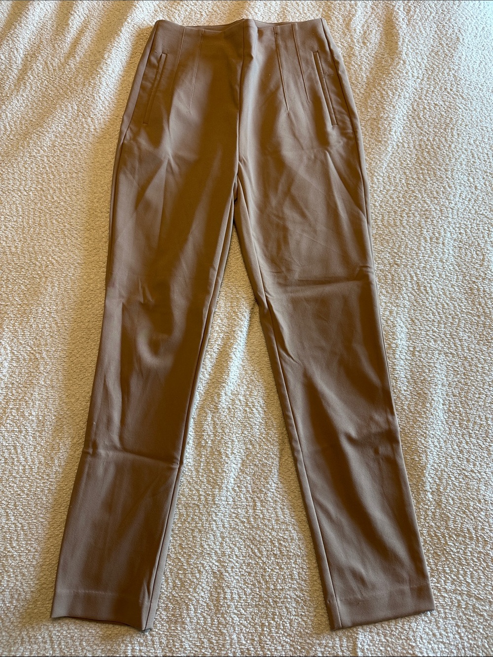 Rachel Zoe Tailored High-Waist Pants in Taupe Brown